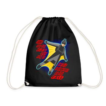 Base Jumping Fallschirm Springen Geschenk - Turnbeutel - Schwarz - Vorne
