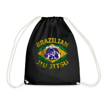BJJ Brazilian Jiu Jitsu Choke & Roll MMA Gorilla - Drawstring Bag - black - Front