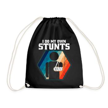 I Do My Own Stunts - Drawstring Bag - black - Front