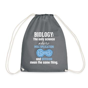 Biologist biology teacher pupil student gift - Drawstring Bag - grey - Front