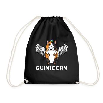 Licorne cochon d'Inde Guinicorn Cute Cavy Pet - Sac de sport léger - noir - Devant
