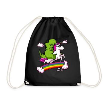 T-Rex Dinosaure Equitation Unicorn Magical Rainbow - Sac de sport léger - noir - Devant