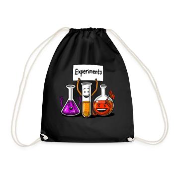 Chemistry Science Experiments Funny School Student - Drawstring Bag - black - Front