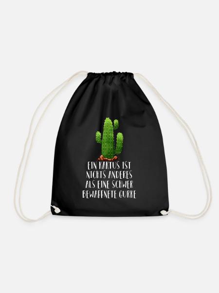 Kaktus Gurke Funshirt lustige Sprüche Kakteen - Turnbeutel - Schwarz