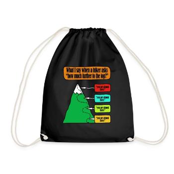Mountaineers Hikers Funny Mountain Guides Instructions - Drawstring Bag - black - Front