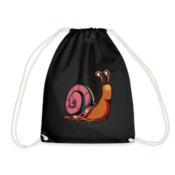 Escargot de dessin animé - Sac de sport léger - noir - Devant