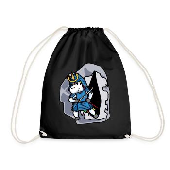 Einhorn Einhörner Ritter Fantasy Schwert Kinder - Turnbeutel - Schwarz - Vorne