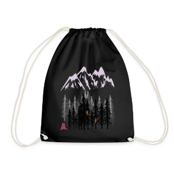Wilderness Wildlife Forests Forest animals Animals Nature - Drawstring Bag - black - Front