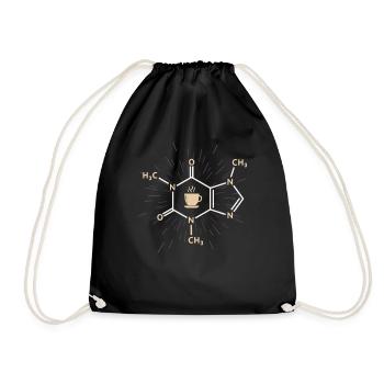 Coffee Structural Formula Formula Caffeine Chemical - Drawstring Bag - black - Front