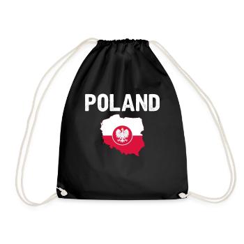 Polen - Turnbeutel - Schwarz - Vorne