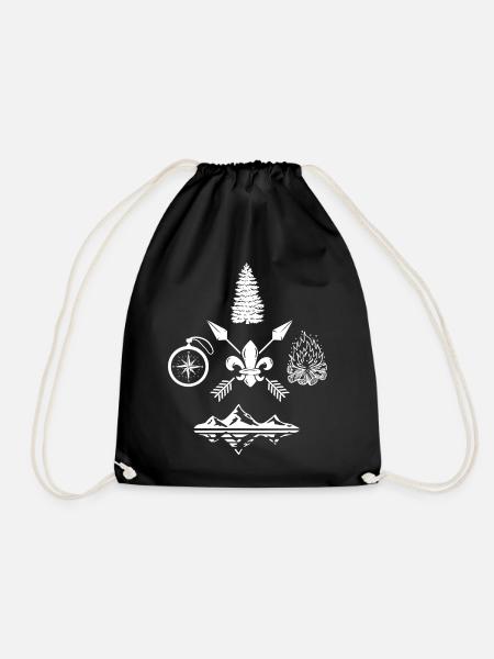 Scout camping - Drawstring Bag - black