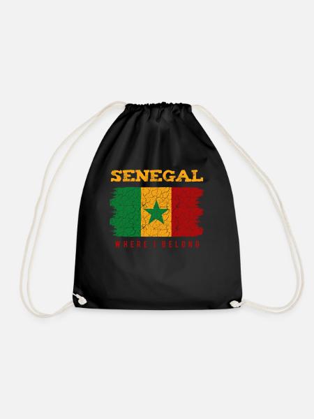 Senegal - Drawstring Bag - black