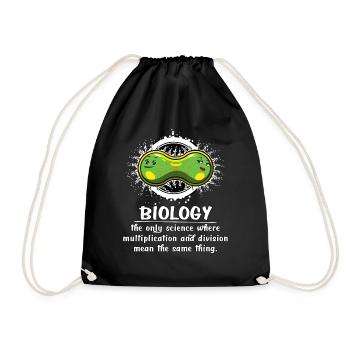 Biology Science Multiplication Funny School Joke - Drawstring Bag - black - Front