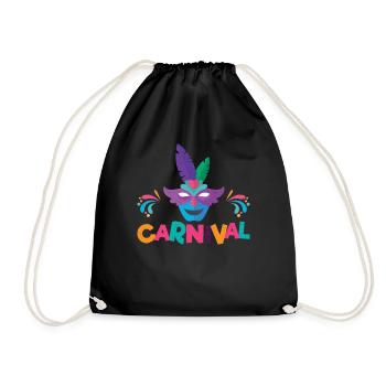 Karneval Fasching Fastnacht Helau Kostüm geschenk - Turnbeutel - Schwarz - Vorne