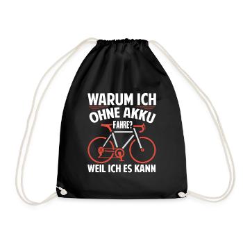 Cycling bike saying - Drawstring Bag - black - Front