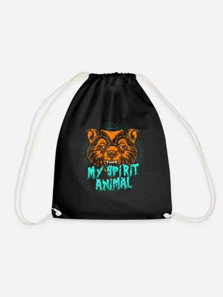 Bär Grizzly Seelentier Spirit Animal Totem - Turnbeutel - Schwarz