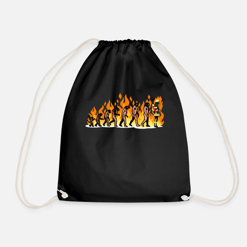 EVOLUTION Feuerwehr Feuerwehrmann Fire Geschenke - Turnbeutel - Schwarz