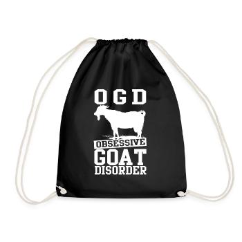 Goat farm farm farmer gift - Drawstring Bag - black - Front