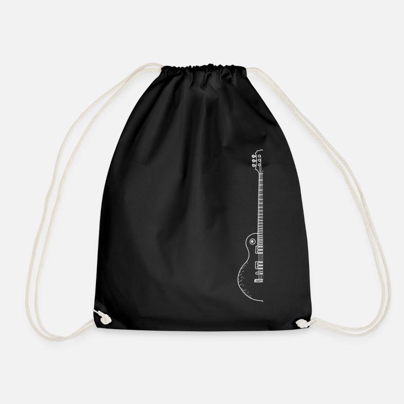 Gitarre On Side Line Art Instrument Geschenk - Turnbeutel - Schwarz