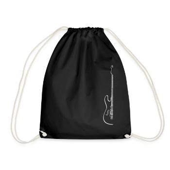 Half electric guitar music gift - Drawstring Bag - black - Front