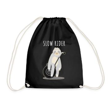 Sloth Lazy Driving Segway Scooter - Drawstring Bag - black - Front