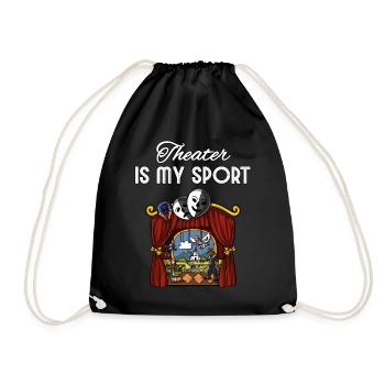 Theatre Is My Sport Actor Actress Drama Stage Play - Drawstring Bag - black - Front