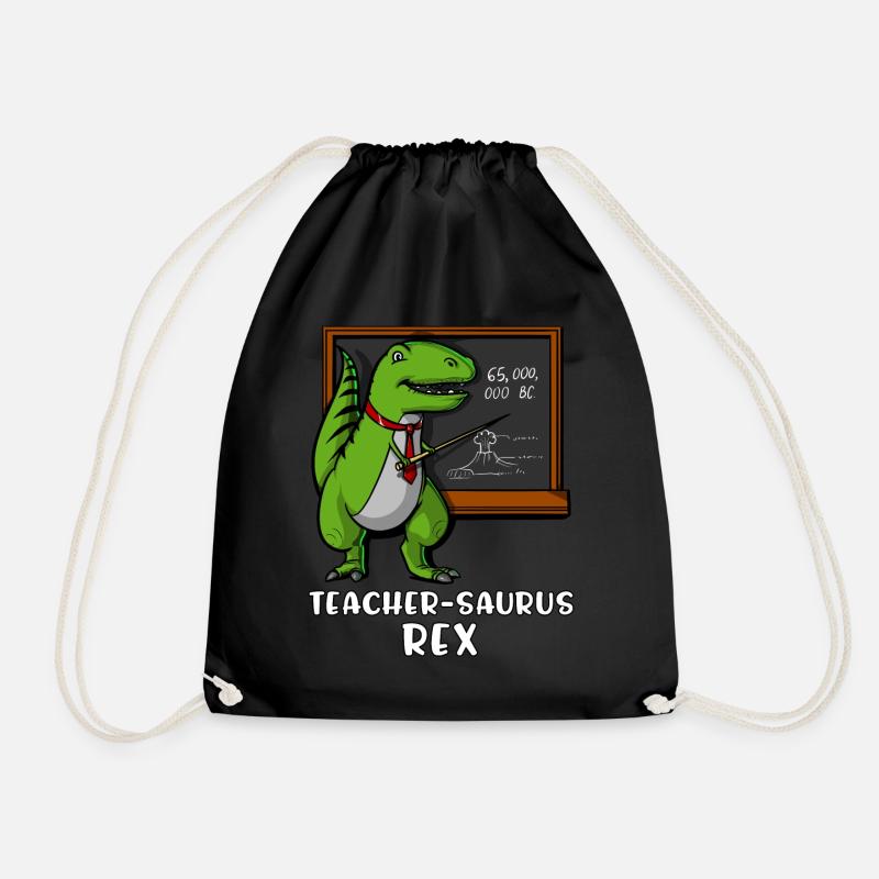 T-Rex Dinosaurier Science Teacher School - Turnbeutel - Schwarz