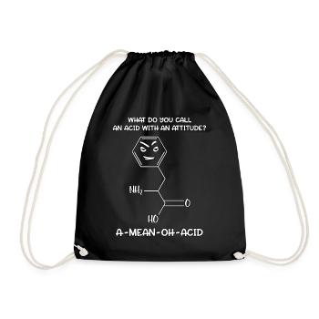 Science Chemistry Acid Attitude A-Mean-Oh-Acid - Drawstring Bag - black - Front