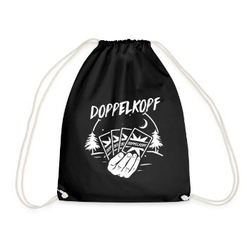 Doppelkopf Geschenk - Turnbeutel - Schwarz - Vorne