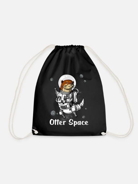 Otter-Weltraumastronaut Funny Cosmic Animal - Turnbeutel - Schwarz