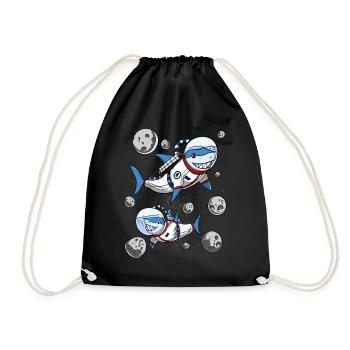 Shark Astronaut Space Cosmic Galaxy - Drawstring Bag - black - Front