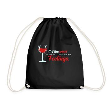 Wein - Turnbeutel - Schwarz - Vorne