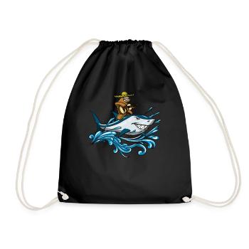 Cowboy paresseux avec guitare équitation Ocean Shark - Sac de sport léger - noir - Devant