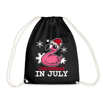 Flamingo Christmas in July - Drawstring Bag - black - Front