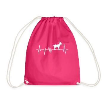 Goat heartbeat shepherd buck - Drawstring Bag - fuchsia - Front