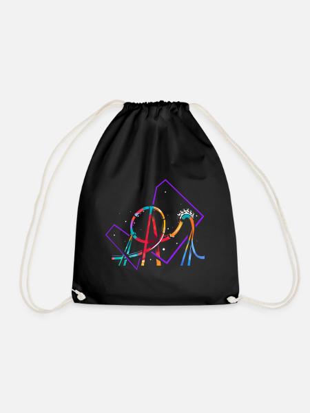 Roller coaster polygon - Drawstring Bag - black