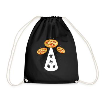 Weltall Alien Pizza Ninja Schildkröten Funny Food - Turnbeutel - Schwarz - Vorne
