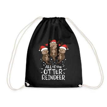 Loutres Noël - Sac de sport léger - noir - Devant