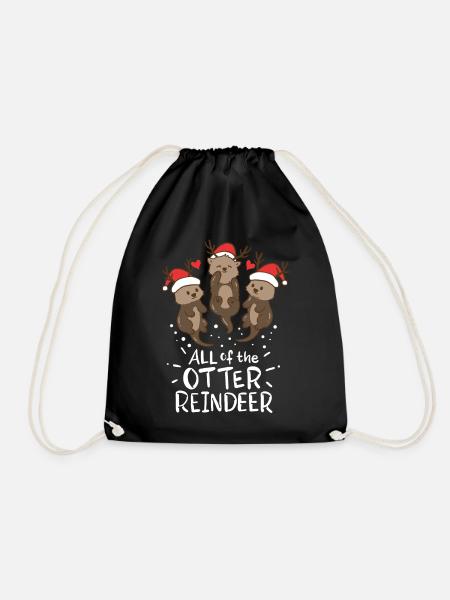 Otter Weihnachten - Turnbeutel - Schwarz