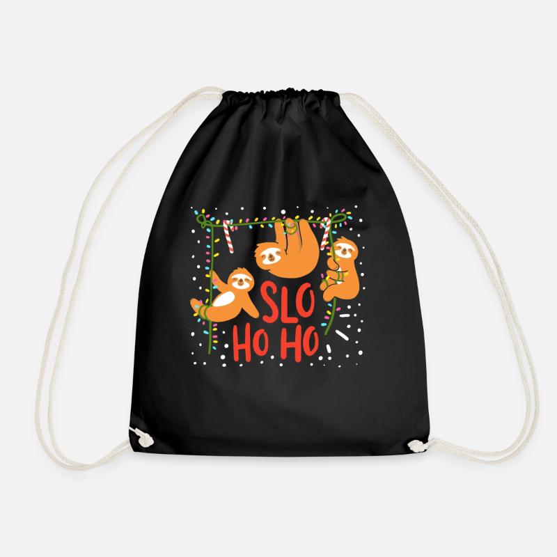 Sloth Weihnachten - Turnbeutel - Schwarz