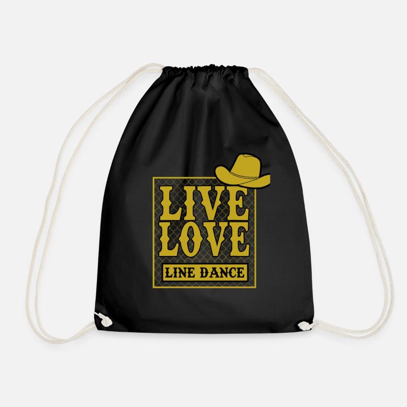 Line Dance Dancing Country Music - Drawstring Bag - black