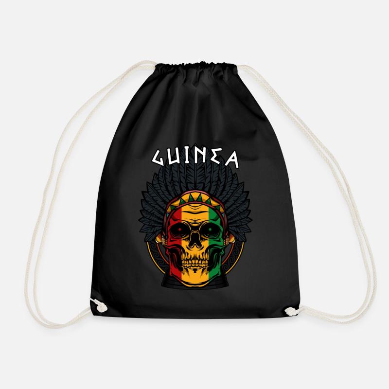 Cool Guineisch Totenkopf Guinea Conakry Geschenk - Turnbeutel - Schwarz