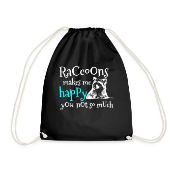 raton laveur - Sac de sport léger - noir - Devant