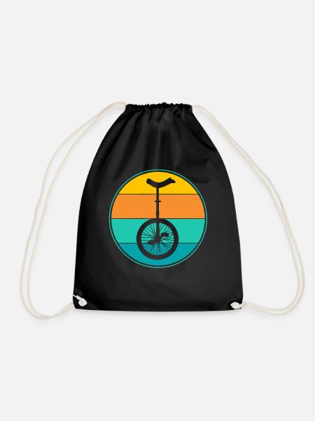 unicycling - Drawstring Bag - black