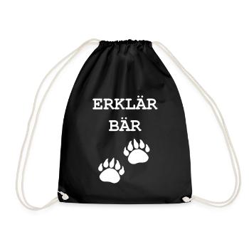 Erklärbär - Drawstring Bag - black - Front