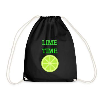 lime - Drawstring Bag - black - Front