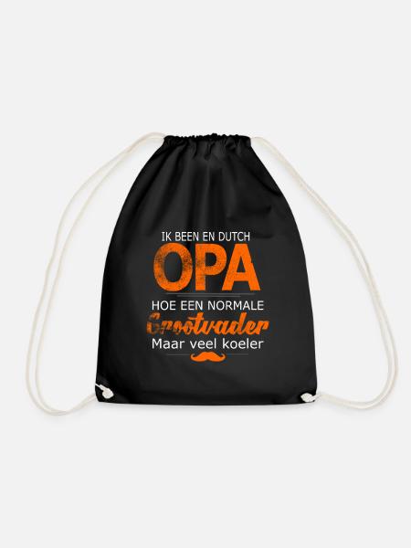 Opa Holland Niederlande Dutch Lustiger Spruch - Turnbeutel - Schwarz