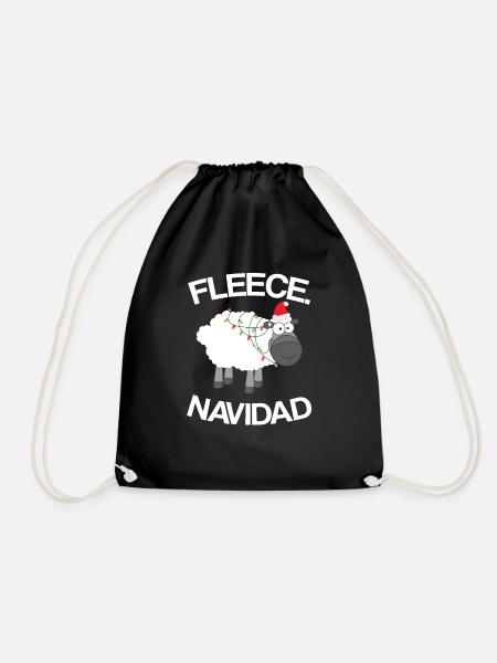 Vlies Navidad - Feliz - Weihnachten - Turnbeutel - Schwarz