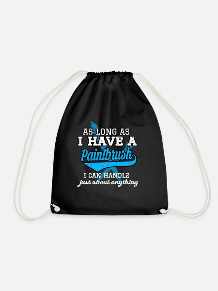 Paint Gift Draw Artist Art - Drawstring Bag - black