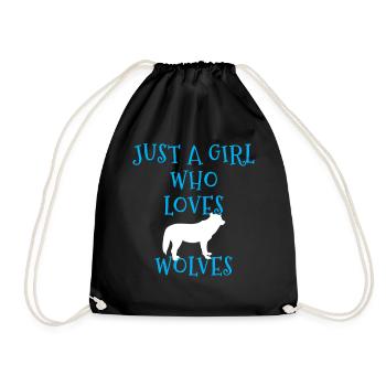loups loup - Sac de sport léger - noir - Devant
